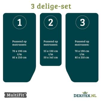 Jersey hoeslakenset – 3 delig met midden matras