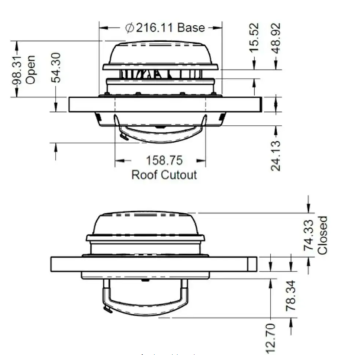 MaxxFan Dome Zwart LED