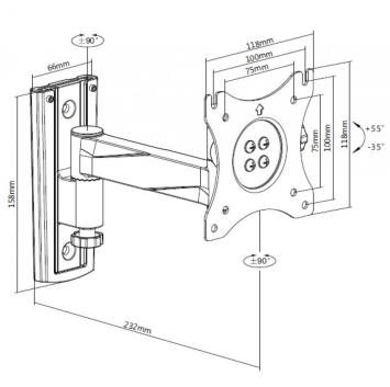 tv steun 1 arm vechline